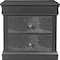 Homeroots 24" Gray Wood Shagreen Two Drawer Nightstand 478604 - alternate 2