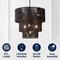 Jonathan Y Orson 24 in. 7-Light Coastal Bohemian Metal and Woven Paper Rope 3-Tier LED Chandelier, Black JYL9564B - alternate 3