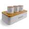 Megachef Kitchen Food Storage and Organization 4 Piece Canister Set in White MG-318 - alternate 2