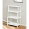Homeroots 37" White Solid Wood Four Tier Step Bookcase 380031 - alternate 2