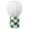 Jonathan Y Valarie 10.25" Contemporary Modern Checkerboard Ceramic w/Ribbed Cocoon Globe Shade LED Mini Table L JYL4203D - alternate 2