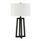 Homeroots 24" Black Metal Table Lamp With White Drum Shade 524508 - alternate 1
