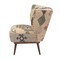 Homeroots 26" Beige Blue and Red  Jute Southwestern Wingback Chair 565086 - alternate 3