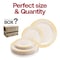 Smarty Had A Party Ivory w/Gold Harmony Rim Plastic Dinnerware Value Set (120 Dinner Plates + 120 Salad Plates), 240PK 640GVP-CASE - alternate 3