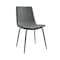 Homeroots Set of Two Gray and Black Upholstered Faux Leather Dining Side Chairs 535354 - alternate 3