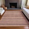 Homeroots 10' X 14' Pink And Taupe Striped Washable Indoor Outdoor Area Rug 615355 - alternate 2