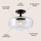 Jonathan Y Marfa 14" 1-Light Modern Farmhouse Schoolhouse Frosted Glass/Metal LED Semi Flush Mount, Oil Rubbed B JYL7517A - alternate 3