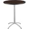 Iceberg CafeWorks Cafe/Breakroom Table, Walnut Top, Silver Frame, 36 in Dia x 42 in H 65664 - alternate 1