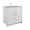 James Martin Vanities Bellshire 36" Single Vanity, Bright White w/ 3 CM Eternal Jasmine Pearl Silestone Top 660-V36-BW-3EJP - alternate 3