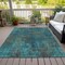Homeroots 3' X 5' Teal Blue Navy Blue And Brown Abstract Washable Indoor Outdoor Area Rug 612364 - alternate 4