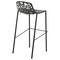 Leisuremod Devon Mid-Century Modern Aluminum Bar Stool with Powder Coated Frame and Footrest, Black DB31BL - alternate 2