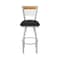 Holland Bar Stool Co Eleanor 36in Swivel Extra Tall Bar Stool, Anodized Nickel Finish, Medium Back and Black Vinyl Seat 880 - alternate 5