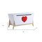 Homeroots 16" X 37" X 20" White Red Wood Youth Chest 347559 - alternate 3
