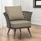 Homeroots 32" Gray And Taupe Woven Aluminum Outdoor Arm Chair with Taupe Cushion 556638 - alternate 4