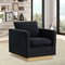 Leisuremod Nervo Velvet Accent Armchair with Gold Frame, Midnight Black NS32BL - alternate 3