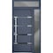 Vdomdoors Steel Door Deux 1105 Gray Graphite Sidelight and Transom Window Stainless Inserts Single Modern Pai DEUX1105EXD-GRE-W36+16xH80+16-RH-O - alternate 1