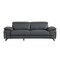 Homeroots 87" Dark Gray Italian Leather Sofa With Silver Legs 329680 - alternate 3