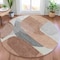 Homeroots 8' Rust And Gray Round Abstract Washable Indoor Outdoor Area Rug 632175 - alternate 3