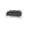 Homeroots 76" Black Leather Sofa With Brown Legs 640995 - alternate 3