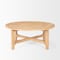 Homeroots 39" Natural and White Solid Wood Round Distressed Coffee Table 596405 - alternate 3