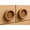 Homeroots Set of Two Brown Wood Recessed Round Drawer Pull Knobs, 2PK 476578 - alternate 2