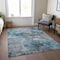 Homeroots 5' X 8' Teal Blue And Navy Blue Abstract Washable Indoor Outdoor Area Rug 581774 - alternate 3