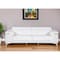 Homeroots 89" White Italian Leather Sofa With Silver Legs 534158 - alternate 5