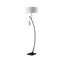 Homeroots 59" Matte Black Dual Arc Floor Lamp With White Drum Shade 523890 - alternate 1