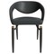 Leisuremod Entice Modern Leather Dining Chair with Iron Legs Open-Back Design in Charcoal Black EC60CH - alternate 2