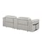 Homeroots 86in Light Gray and Black Italian Leather Power Reclining Loveseat With Storage 720530 - alternate 2