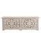 Homeroots 52" White Distressed Solid Wood Carved Floral Storage Ottoman 636282 - alternate 3