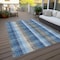 Homeroots 9' X 12' Denim Blue Sky Blue And Beige Plaid Washable Indoor Outdoor Area Rug 613967 - alternate 2