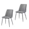 Homeroots Set of Two Gray and Black Upholstered Faux Leather Dining Side Chairs 535352 - alternate 3