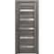 Sartodoors Solid French Door 36 x 80in, Quadro 4445 Nebraska Grey W/ Frosted Glass, Sgl Panel Frame Trim QUADRO4445ID-NEB-36 - alternate 5