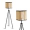 Vidalite Gal Tripod Floor Lamp with Rattan Shade, Stitched Velvet Detailing, 55.5 in. Height, Bohemian Style CE1008609 - alternate 1