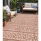 Homeroots 5' X 8' Salmon And Ivory Geometric Washable Indoor Outdoor Area Rug 613802 - alternate 1