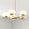 Vaxcel Sloane 5 Light LED Gold Satin Brass Mid-Century Modern Chandelier with White Glass Globes H0281 - alternate 5