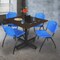 Regency Square Kobe Breakroom Table W/ 4 M Stack Chairs, 48 in W, 48 in L, Neo Walnut TKB4848NW47BE - alternate 2