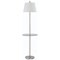 Homeroots 60" Nickel Metal Tray Table Floor Lamp With White Fabric Square Shade 526235 - alternate 2