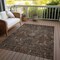 Homeroots 5' X 8' Brown Tan And Charcoal Damask Washable Indoor Outdoor Area Rug 603312 - alternate 2