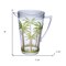Homeroots 2.5 Quart Clear and Green Palm Tree Acrylic Pitcher 523322 - alternate 4