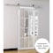 Sartodoors Sturdy Barn Door 12 lites Clear Glass, Felicia 3355 White Silk, 6.6FT Rail Hangers Heavy Hardware FELICIA3355BD-S-WS-28 - alternate 2