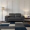 Homeroots 71in Dark Gray And Silver Genuine Leather Loveseat 329679 - alternate 2