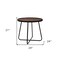 Homeroots 24" Black Wood And Metal Round Cross Legs Coffee Table 554288 - alternate 2
