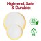 Smarty Had A Party 7.5" White with Gold Moonlight Round Disposable Plastic Appetizer/Salad Plates (120 Plates), 120PK 967WHG-CASE - alternate 4