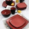 Gibson Elite Soho Lounge 16 Piece Matte Glazed Stoneware Dinnerware Set in Red 130935.16 - alternate 2