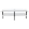 Homeroots 47" Black Glass And Steel Coffee Table With Shelf 520969 - alternate 4