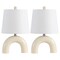Jonathan Y Zadie 17.75" Scandinavian Minimalist Ceramic Arch LED Table Lamp, Almond, 2PK JYL5503A-SET2 - alternate 2
