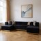 Homeroots Black Velvet Modular U Shaped Four Piece Sofa and Chaise Sectional With Toss Pillows 644108 - alternate 6
