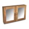 Homeroots Traditional Solid Teak Double Door Mirrored Medicine Cabinet 475845 - alternate 3